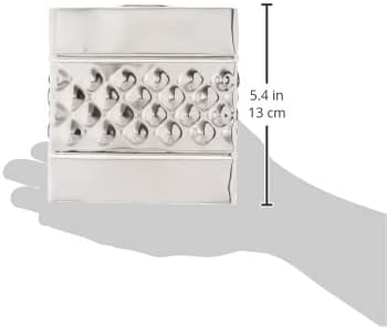 Monarch Abode Tissue Box Cover Square – Handcrafted Geo Embossed Nickel Chrome - Image 3