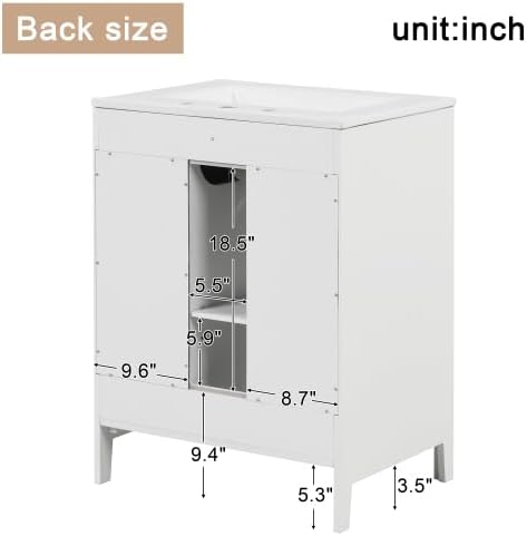 Harper & Bright Designs 24" Bathroom Vanity - Image 4
