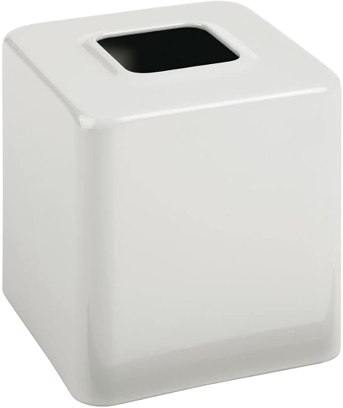mDesign Metal Square Tissue Box Cover, Modern Facial Paper Holder, Accessories - Image 5