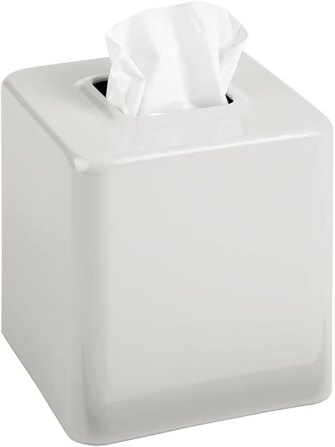 mDesign Metal Square Tissue Box Cover, Modern Facial Paper Holder, Accessories by mDesign