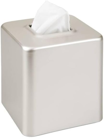 mDesign Steel Square Tissue Box Cover, Modern Facial Tissue Holder - Image 4