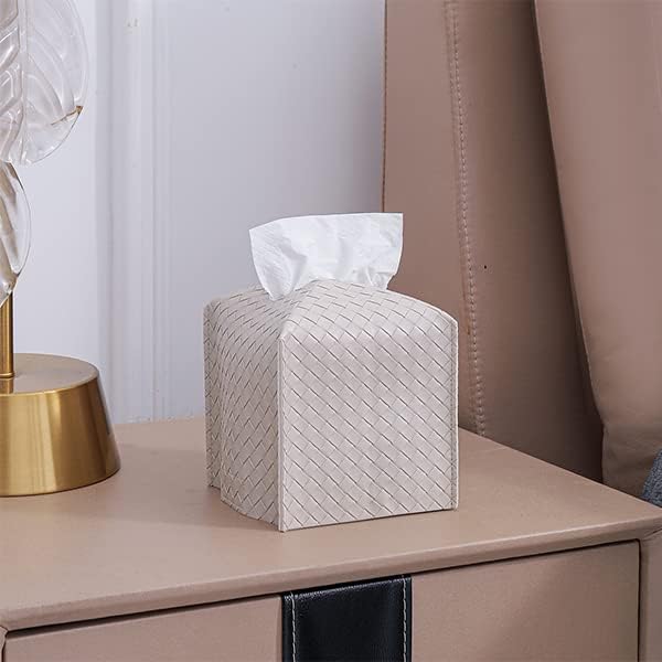 Tissue Box Cover PU Leather Tissue Holder Square Facial Tissue Case Facial - Image 2