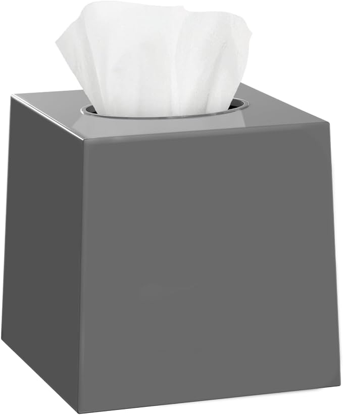Gray Tissue Box Cover Square by DW%C3%8BLLZAHOM%C3%8B