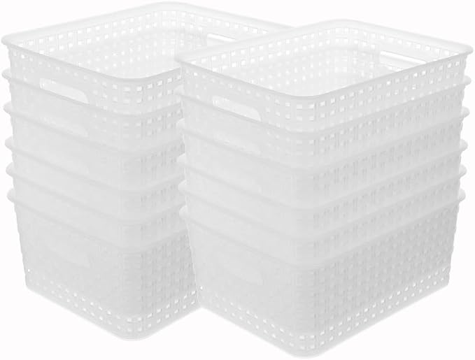 Clear Woven Plastic Storage Baskets by ZHENFAN