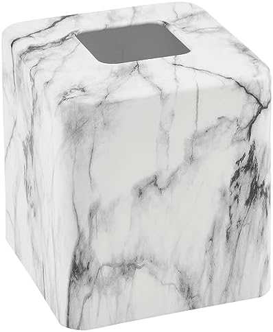 mDesign Metal Square Tissue Box Cover, Modern Facial Paper Holder - Image 3