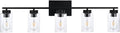 5 Light Bathroom Vanity Light Fixtures, Matte Black Modern Wall Lights by A1A9