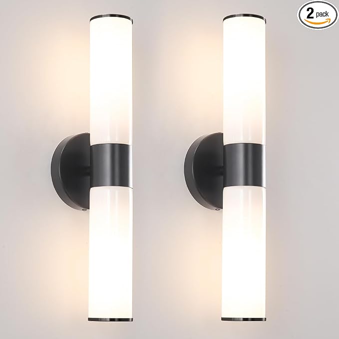 Black Wall Sconces Set of 2, Modern Sconces Wall Lighting, Bathroom Vanity by Daunton