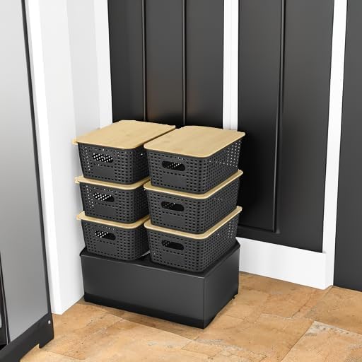 Plastic Storage Baskets With Bamboo Lid - Image 5