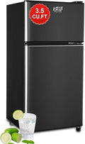 Refrigerator 3.5 Cu.Ft with Freezer, Vintage Double Door, Lock Fresh, 7 Level by KRIBBLING