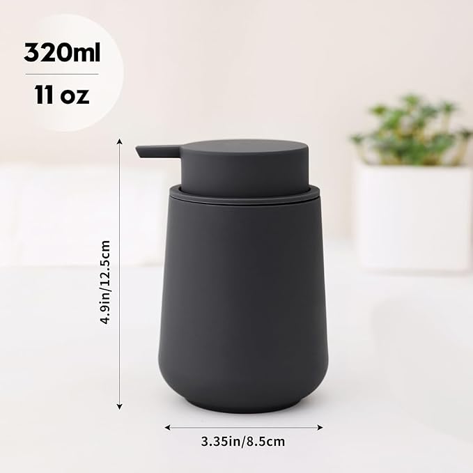 Matte Gray Liquid Hand Soap Dispenser Plastic 11 oz - Image 5
