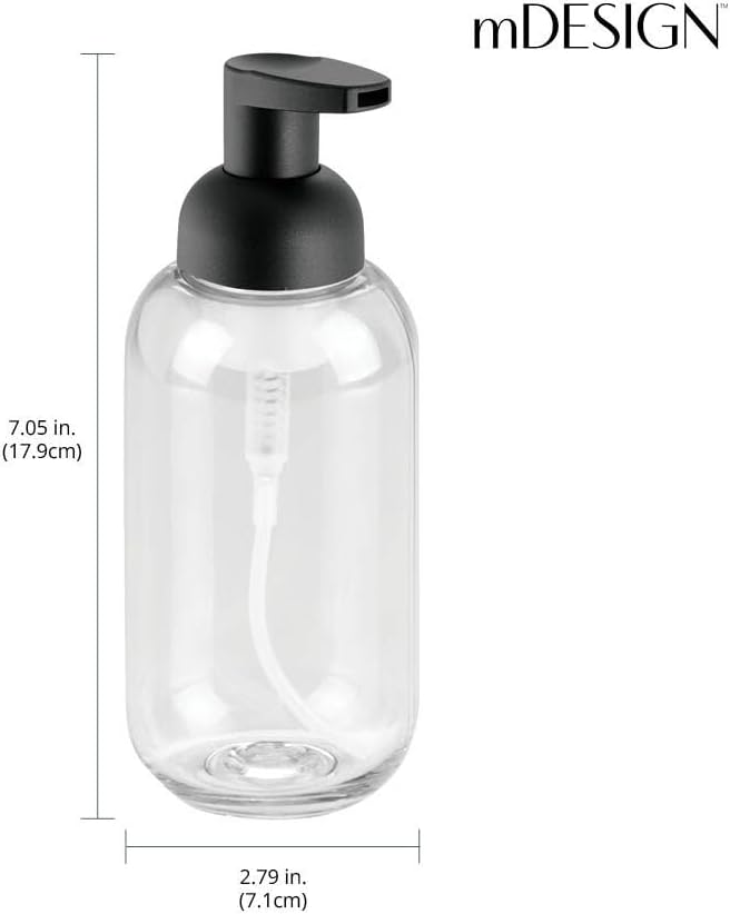 mDesign Round Plastic Refillable Foaming Soap Dispenser Pump Bottle - Image 4