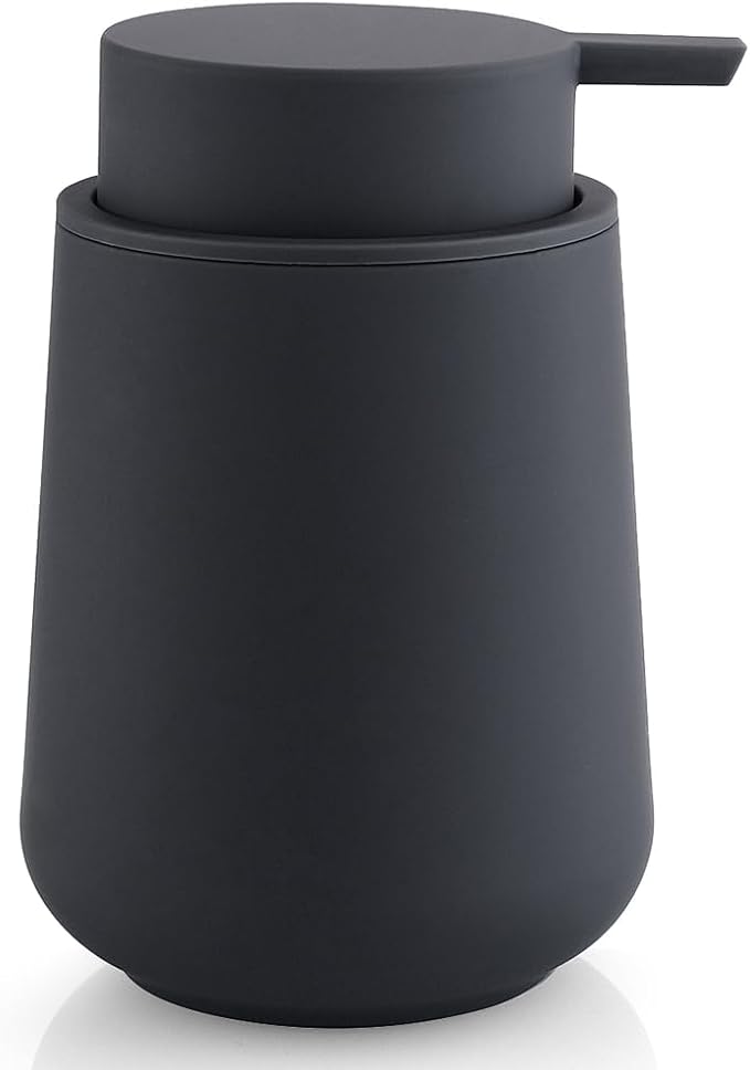 Matte Gray Liquid Hand Soap Dispenser Plastic 11 oz by KellyHome