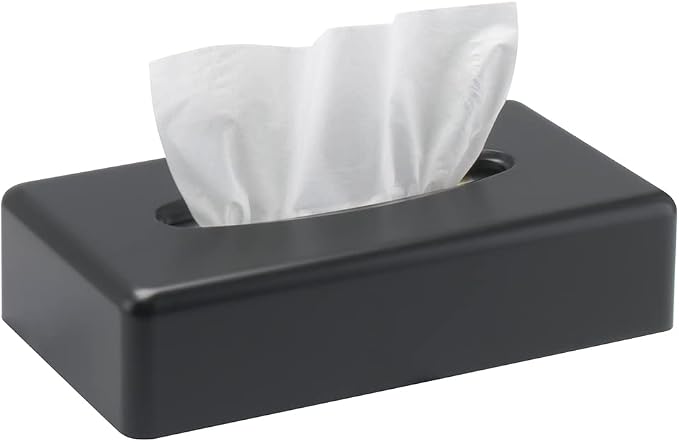 Tissue Box Cover, Rectangular Black Wall Mounted Facial Paper Holder Dispenser by MoreTidierAndMoreFortunate