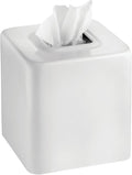 mDesign Steel Square Tissue Box Cover, Modern Facial Paper Holder by mDesign