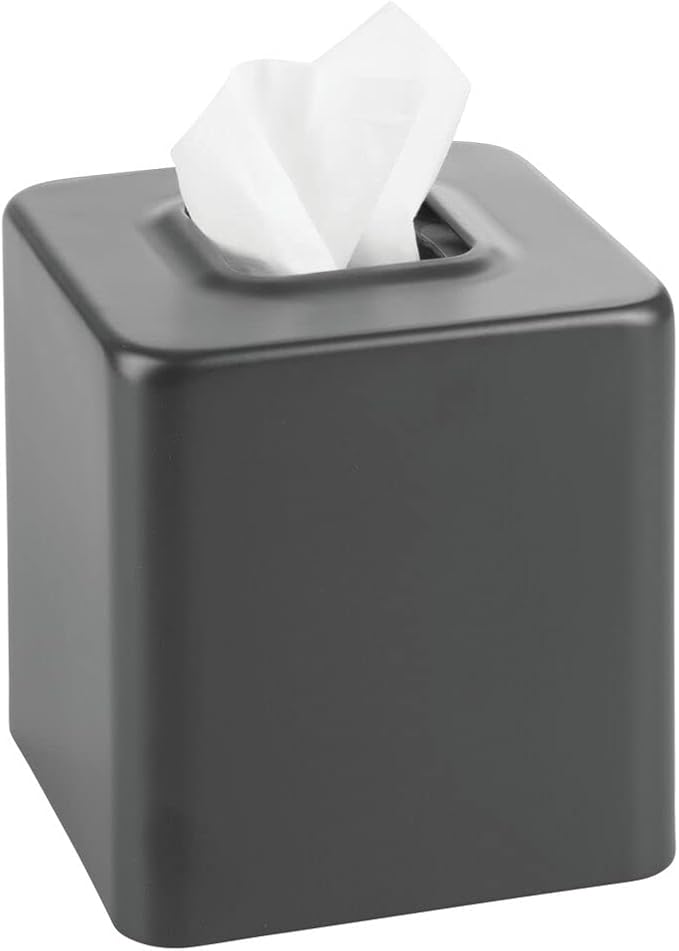 mDesign Metal Square Tissue Box Cover, Modern Facial Paper Holder by mDesign