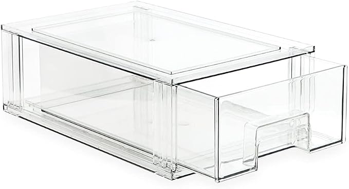 Isaac Jacobs Medium Stackable Organizer Drawer, Pull-Out Bin, Closet & Shoe - Image 3
