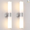 Brushed Nickel Wall Sconces Set of 2, Modern Bathroom Sconces by Daunton