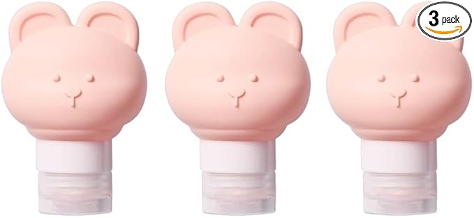 Cute Bear Travel Bottles Set for Toiletries 3 Pack 2.8oz 80ML Leak Proof by SIFRTOA
