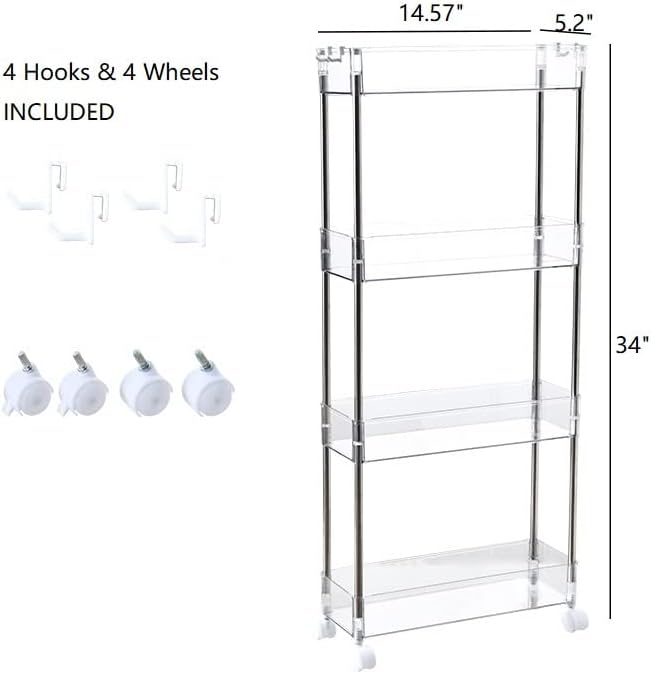 Chris.W Slim Storage Cart 4 Tier - Image 3