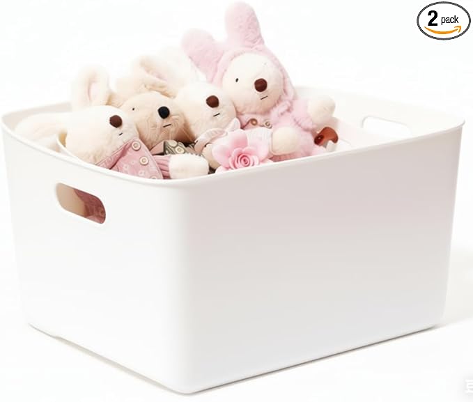Ytteve White 2-Pack Large Plastic Storage Bins by Ytteve