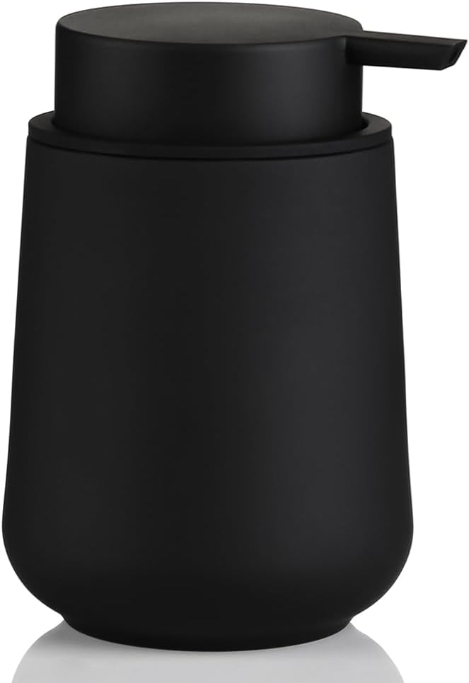 Matte Black Liquid Hand Soap Dispenser Plastic 11 oz by KellyHome