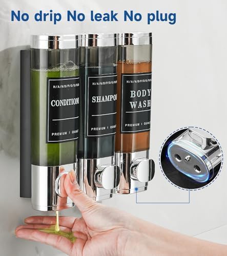 Shower Soap Dispenser Wall Mounted No Drill Shampoo Dispenser - Image 4