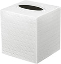Monarch Abode Tissue Box Cover Square – Hand Hammered White Metal Tissue Holder by MonarchAbode