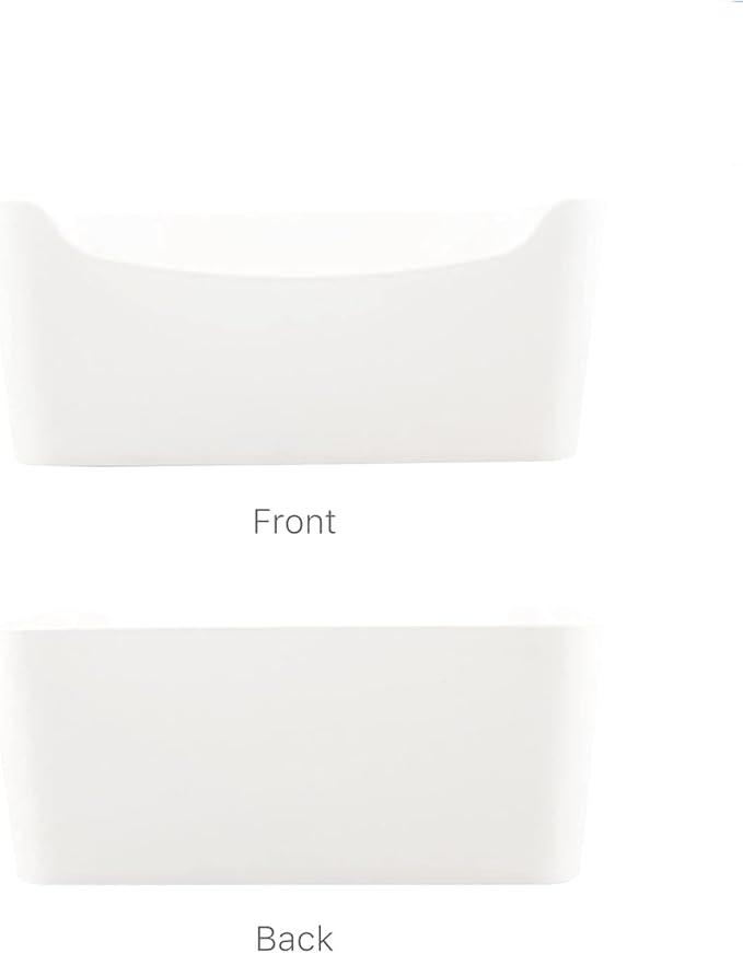 Ytteve 6-Pack Mixed Size White Plastic Storage Bins – Includes 2 Large & 4 - Image 9