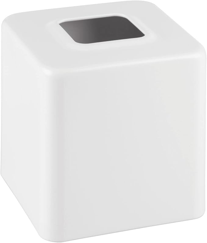 mDesign Steel Square Tissue Box Cover, Modern Facial Paper Holder - Image 5