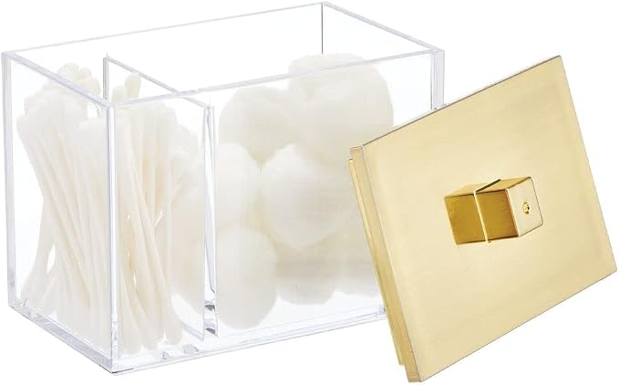 mDesign Modern Square Bathroom Vanity Countertop Storage Organizer Canister Jar - Image 5