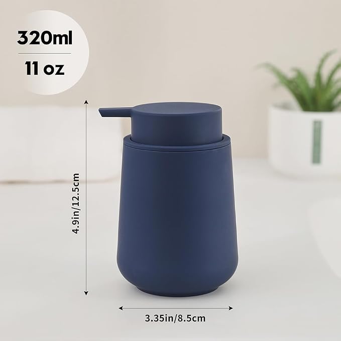 Matte Navy Blue Liquid Hand Soap Dispenser Plastic 11 oz - Image 5