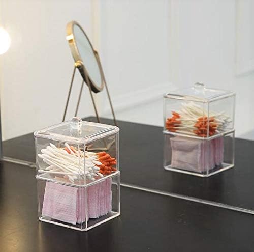 Square Acrylic Cotton Ball Pads Gauze Swab Holder Organizer Q-tip Dispenser - Image 4