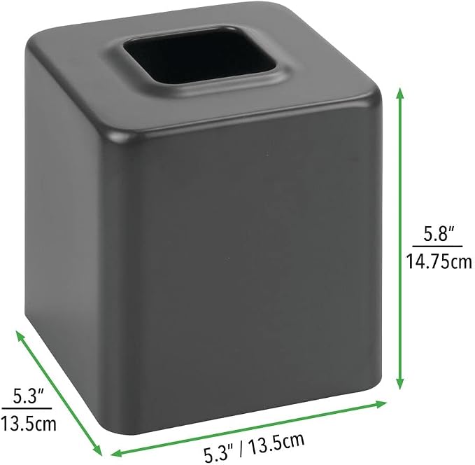 mDesign Metal Square Tissue Box Cover, Modern Facial Paper Holder - Image 7