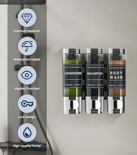 Shower Soap Dispenser Wall Mounted No Drill Shampoo Dispenser - Image 5