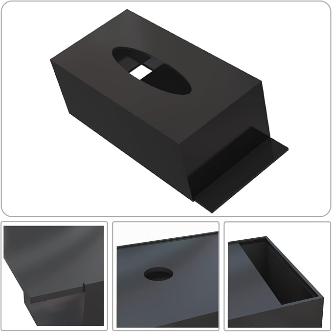 Acrylic Tissue Box Holder, PITBVO Rectangular Shiny Black Tissue Box Cover - Image 4
