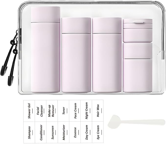5 Pack Brief and Fashion Travel Bottles TSA Approved, BPA Free Travel Size by Sprigold