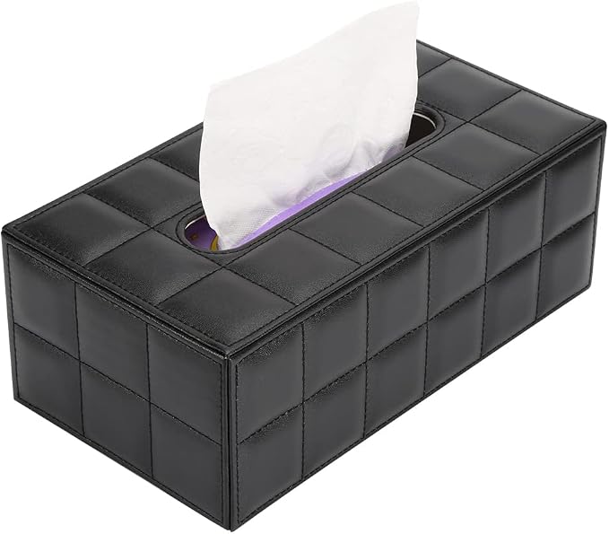 KINGFOM Rectangular Tissue Box Cover, Imitation Suede PU Leather Tissue Box - Image 3