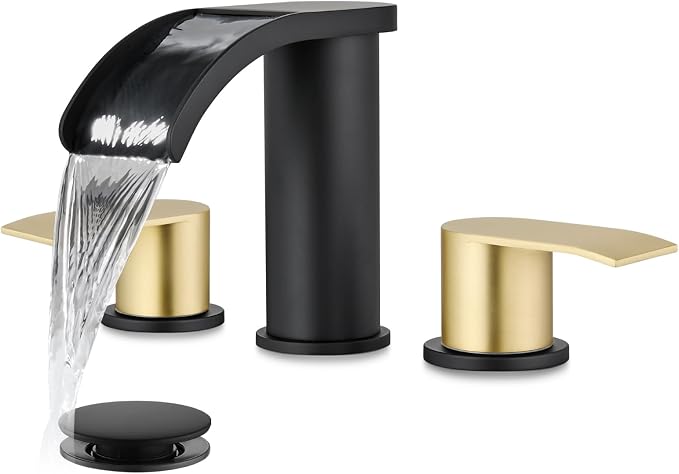 gotonovo Waterfall 8 inch Widespread Bathroom Faucet Set Bathroom Sink Faucet 3 by HOME