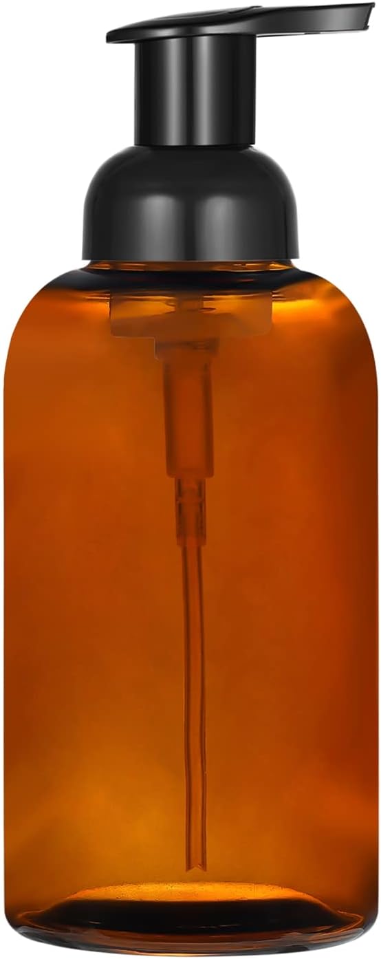 2 Pack Amber Glass Jar Soap Dispenser - Image 4