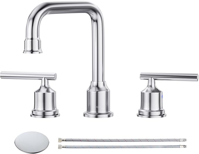 WOWOW Widespread Bathroom Faucet Chrome 8 inch Bathroom Sink Faucet Adjustable by WOWOW