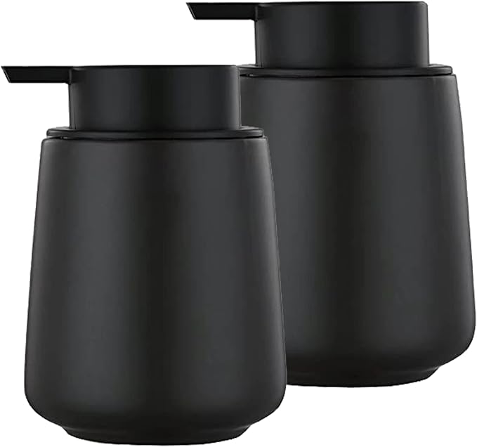 12Oz Black Soap Dispenser Set by Eyrozia