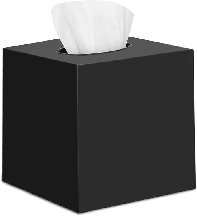 Black Tissue Box Cover – Square Tissue Box Holder by DW%C3%8BLLZAHOM%C3%8B