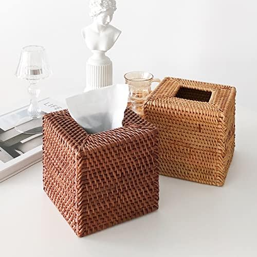 Rattan Tissue Box Cover Natural Woven Facial Napkin Holder Square - Image 7