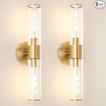 Gold Wall Sconces Set of 2, Hardwired Bathroom Vanity Light Fixture, Brass by Daunton