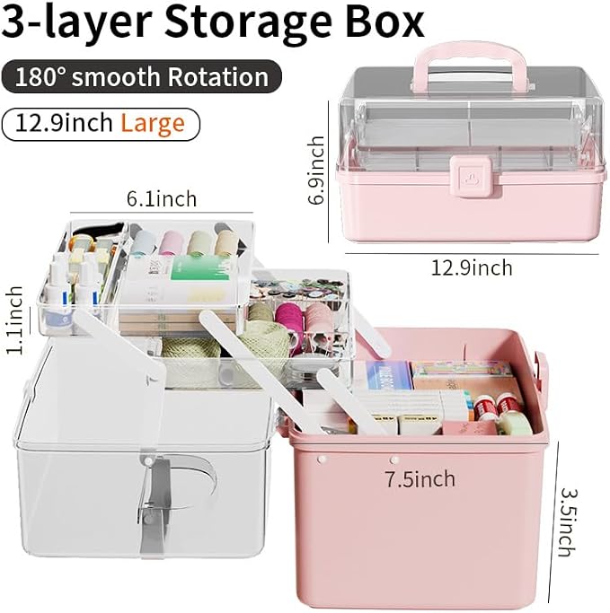 12.9in Three-Layer Multipurpose Storage Box - Image 2