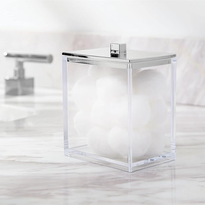 mDesign Plastic Rectangle Apothecary Canister - Image 3