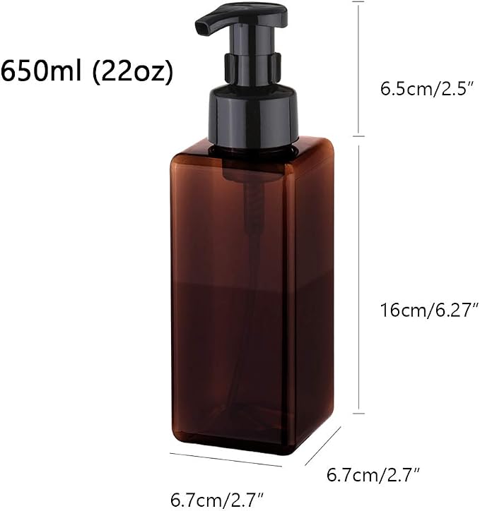 UUJOLY Foaming Soap Dispenser 650ml Refillable Plastic Pump Bottle - Image 4