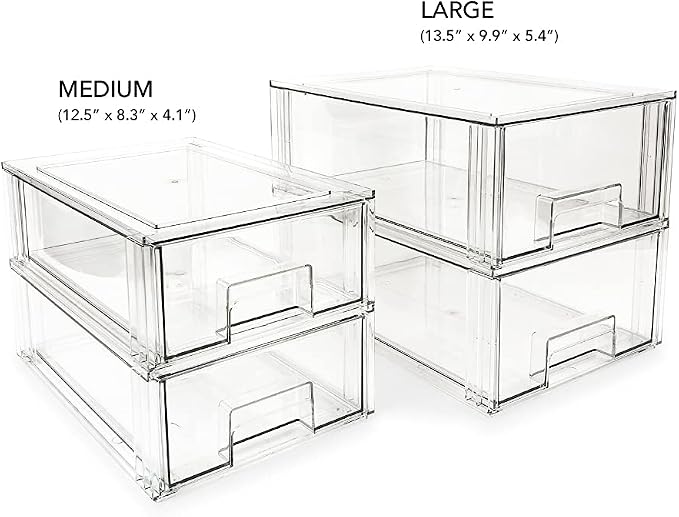 Isaac Jacobs Medium Stackable Organizer Drawer, Pull-Out Bin, Closet & Shoe - Image 6