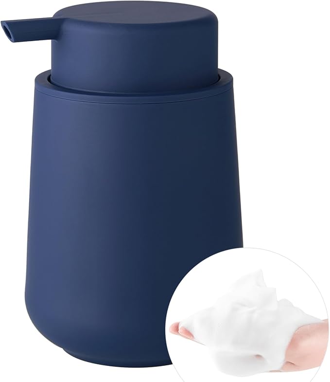 Matte Navy Blue Foaming Hand Soap Dispenser Plastic 11 oz by KellyHome