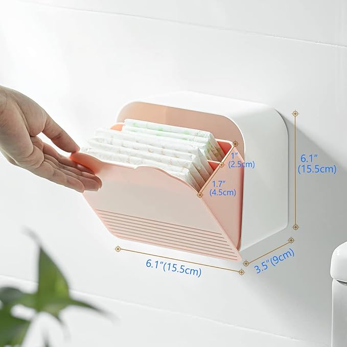 Poeland Wall Mounted Storage Box Small Item Organizer Sanitary Napkins Holder - Image 5